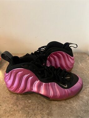 Metallic Pink Foamposite Athletic Sneakers
